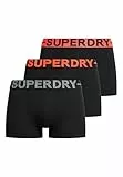 Superdry Herren Boxershorts im Dreierpack Schwarz/Orange L
