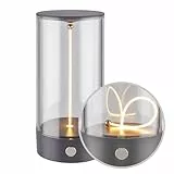BRILONER - LED Tischlampe kabellos mit 4-Stufen Schaltung, Touch, Filament, warmweiße Lichtfarbe, USB-C Aufladung, Nachttischlampe, Leselampe, LED Lampe, Tischleuchte, Akku Lampe, 7x14,5 cm, Anthrazit