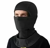 FEIKELUN Sturmhaube Motorrad Winter Skimaske Sturmmaske Fleece Balaclava Warm Gesichtshaube Winddicht Mütze Fahrrad Skifahren Snowboard Radfahren Herren Damen Schwarz