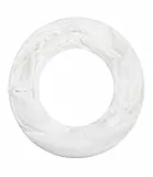 Majea Loop Alice schmaler Damen-Schal Loop Frühlingsschal Schlauchschal Rundschal Tuch uni unisex unifarben einfarbig Halstuch, Weiß, 160x52
