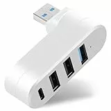 AXFEE 4 Port USB Hub, Mini Hub Mit Mehreren Anschlüssen, 1 USB 3.0+2 USB 2.0+Type-C, Splitter Erweiterung Adapter für Laptop MacBook Desktop PC, Kompatibel Mit Flash Laufwerk Tastatur