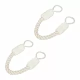 Relaxdays Türkordel 2er Set, Türstopper Klinke, 60 cm lang, Klemmschutz für Kinder & Tiere, Tür Seil maritim, beige/weiß