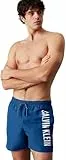 Calvin Klein Herren Badeshorts Medium Drawstring mit Tunnelzug, Blau (Patch of Blue), M