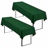 Showgeous 2 Stück Biertisch Tischdecke universal für 50cm u.70cm Biertische Hussen für Biertisch Biertischhussen Biertisch-Husse Bierzeltgarnitur Rechteckige Tischdecken Waschbar 100x250cm(Dunkelgrün)