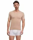 FALKE Herren Unterwäsche Daily Climate Control Outlast® Deep V-Neck M S/s Ts Baumwolle schnelltrocknend 1 Stück, Braun Camel 4220, L