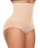 YARRCO Nahtlose Miederslips Damen Bauchweg Unterhose Hohe Taille Shapewear Miederhose Leicht Figurformende Unterwäsche (Beige-Leicht Shape, S)