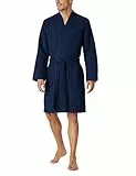 Schiesser Herren Waffelpique 100 Cm Länge - Bio Baumwolle Bademantel, Dunkelblau_178401, XL EU