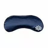 Bodhi Weiches Augenkissen mit Lavendel-Leinsamen-Füllung | Augenmaske für Yoga, Entspannung & Meditation | Bezug aus Mako-Satin oder Seide | Wellness für Zuhause | Seide, dunkelblau
