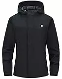 Huayuzh Softshelljacke für Damen Wasserdicht Atmungsaktiv Übergangsjacke Windjacke Regenjacke Wanderjacke Wandern Laufen Schwarz S