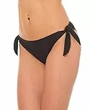 Aquarti Bikinihose Damen mit seitlicher Schnürung – Hüftslip Bikinihosen für Damen in Unifarben, Farbe: Schwarz, Größe: 42