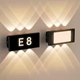 STASUN 2pcs DIY Hausnummer Wandleuchte,Innen/Aussen IP66 LED wandlampe,12W 3500K Warm White Wash Light,Moderne Wandleuchte Beleuchtung für Wohnzimmer,Schlafzimmer,korridor,Treppen,Hotel,Garage