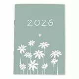 Eine der Guten Terminkalender A6 - Kalender 2026, mini Monatsplaner & Notizbuch, kleiner Softcover Taschenkalender Terminplaner, Mint, klimaneutral, FSC Papier
