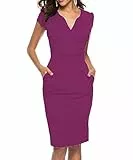 CEASIKERY Damen Business Retro Cocktail Bleistift Wear für die Arbeit Büro Freizeitkleid