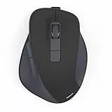 Hama Maus kabellos, wiederaufladbar (optische Funkmaus ohne Klickgeräusch, mit Akku, ergonomische Form, 6 Tasten, 800/1200/1600 DPI, KI Assistent, 2,4 GHz, ideal als Computermaus, Laptopmaus) schwarz