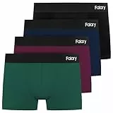 FALARY Boxershorts Herren Männer Unterhosen Men Retroshorts Unterwäsche Underwear Boxer Trunk Baumwolle Ohne Kratzenden Zettel 4er Pack Sportunterhosen Mehrfarbig M