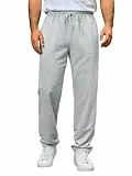 Runcati Jogginghose Herren Regular Fit Sporthose Lang Casual Freizeithose Fitness Sweathose Elastische Taille Trainingshose Mit Kordelzug Grau L