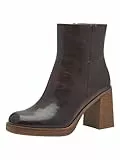 MARCO TOZZI Damen Stiefeletten mit Absatz mit Blockabsatz mit Reißverschluss, Braun (Cafe), 39 EU