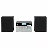 MEDION P64187 Micro Audio System Kompaktanlage (DAB+, PLL UKW Radio, Bluetooth, USB Anschluss, AUX, 2x50 W) Silber