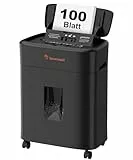Bonsaii Aktenvernichter 100 Blatt mit automatischem Einzug, Mikro-Partikelschnitt P4, Anti-Stau-Funktion, 30 Min Dauerbetrieb, 16 L Auffangbehälter, Leiser Betrieb, für Zuhause und Büro, C231-D