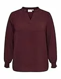 ONLY CARMAKOMA Damen Carmetta Life V-Neck Top WVN Noos, Tawny Port, 54