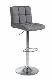 Home4You Barhocker Barstuhl Tresenhocker | Grau | Webstoff | höhenverstellbar