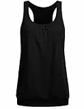 UNibelle Damen Sport Shirt Tank Tops Fitness Ringerrücken Gym Sporttop Jogging, Schwarz, M