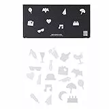 Design Letters Party Icons für Message Boards, 20 Stück (Weiß) - Grafische Symbole für Ihre Party. Erstellen Sie eine unterhaltsame Getränkekarte mit den scharfkantigen Symbolen auf der Tafel