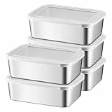 Sporgo 5 Stück Frischhaltedosen mit Deckel: 1100 ML Edelstahl Frischhaltedosen, Wiederverwendbar Gefrierdosen, Vorratsdosen, Aufbewahrungsbox Küche, für Käse, Obst, Salate, Süßigkeiten und Marmeladen