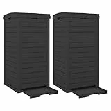 GIANTEX Mülleimer groß 118L, Abfalleimer mit Deckel & Griff, Mülltonne Abfalltonne Garten, Abfallcontainer mit ausziehbarer Auffangschale, wasserdichter Müllbehälter Müllcontainer für Terrasse Veranda