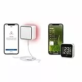 Eve Water Guard - Smarter Wassermelder, 2m Sensorkabel & Weather - Smarte Wetterstation, IPX4-Wasserbeständigkeit, kabelloser Batteriebetrieb, schwarz, Bluetooth/Thread, Apple HomeKit
