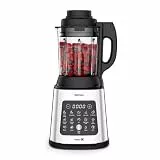 Tefal PerfectMix Cook Hochgeschwindigkeits-Standmixer, mit Kochfunktion, 1400-Watt-Motor, 10 Auto-Programme, heiße und kalte Rezepte, abnehmbare Klingen, inkl. Dampfkorb, Silber/Schwarz, BL83SD30