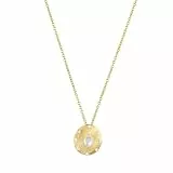 NOELANI - Damen Halskette 925 Silber - Vergoldet/Golden - mit Chalzedon und Zirkonia - Sonnen Kreis Anhänger - NOE-N0018
