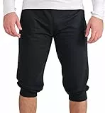 Gennadi Hoppe 3/4 Herren Sporthose mit Seitentaschen, Kordel - Dreiviertel Hose Männer halblang - Jogginghose/Trainingshose für Gym, Sport, Fitness, Laufen, Joggen - Fitnesshose Sommer blau L H6653
