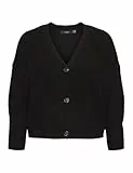 VERO MODA Damen Vmlea Ls V-Hals Manchet Cardigan Noos Strickjacke, Schwarz, L EU