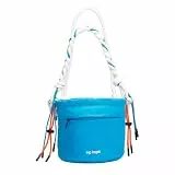 Hp hope Beuteltaschen für Damen, leichte Puffy Bucket Bag mit Lammwollfutter, lässige Umhängetasche, Handtasche für den täglichen Gebrauch, Schwarz, blau