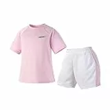 Rosa Sportbekleidung Kinder Mädchen 130 Set 2 Teiler Sportanzug Schnelltrockend Kurze Hose Und T-Shirt Sport Mode Sommer Outfit Freizeit Trainingsanzug Jogging Kleidung Lässige 2 Piece Set