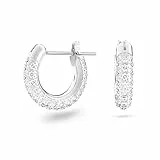 Swarovski Dextera Kreolen, Pavé, Klein, Weiß, Rhodiniert