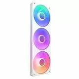 NZXT F360 RGB Core - 360 mm Einzelrahmen-Lüftereinheit mit 3 x 120 mm RGB-Lüftern - Drehzahl- und Beleuchtungssteuerung - Hoher statischer Druck und Luftstrom - 8 aRGB-LEDs pro Lüfter - Weiß