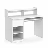 Vicco Schreibtisch Keno, Arbeitstisch für das Büro, Weiß, 106 x 60 cm