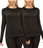 CL convallaria Thermounterwäsche Damen Atmungsaktiv Thermoaktiv Funktionsunterwäsche Innenfleece Skiunterwäsche Weich Thermo Unterwäsche Set