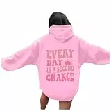 Generisch Damen Kapuzenpullover Langarm mit Brief Druck Casual Sport Hoodie für Frauen Bequem Stilvoll (S)
