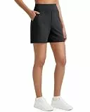 G4Free Sport-Shorts für Damen, hohe Taille, Laufen, Yoga, Sommer, lässig, Burmuda-Shorts mit Taschen, Schwarz, Klein