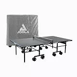 JOOLA Tischtennisplatte Outdoor Aluminium PRO Wetterfest mit Tisch Abdeckung, Klappbares Untergestell - Schneller Aufbau - inkl. Netz grau/blau 274 x 152,5 x 76 cm