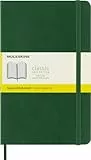 Moleskine Klassisches Notizbuch, Punktierter Notizblock mit weichem Einband und elastischem Verschluss, Großes Format 13 x 21 cm, Farbe Myrtegrün, 192 Seiten