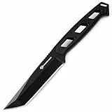 DRACHENADER gürtelmesser,10cm Klinge feststehendes messer,Full Tang outdoor messer survival mit Kydex Scheide (D-TANTO KLINGE-VOLLSCHWARZ)