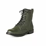 Amazon Essentials Damen Springerstiefel mit Schnürung, Grün, Größe 40