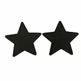 Creamlin 10 Paar Womens Sexy Pasties Einweg-Pasty Set Fleck Nippel Cover Multi Design (5 Paar schwarz & 5 Paar beige Sternform)