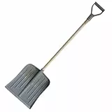 pokm toolsmarket - Schneeschaufel Kunststoff 40 cm mit Metallkante 135 cm Stiel – Leichter Schneeschieber Schneeräumer Schneeschippe für Winter