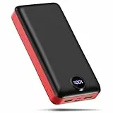 PDBEST PowerBank 50000mAh große kapazität, 22,5W schnelles Aufladen externer Akku USB-C 3 Ausgänge und 2 Eingänge LED Display Power Bank kompatibel mit iPhone iPad Android usw Red