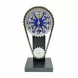 FIYSON Vintage-Zahnraduhr, Metal Rotierende Ganguhr, 3D Vintage Wanduhren, Echte Bewegliche Zeitkettenuhr, Kreative Zeitschaltuhr für Raumdekoration, Personalisierte Heimdekoration (Blau)